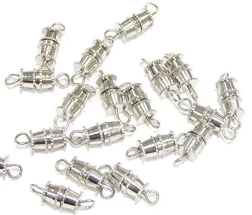 Produktbild: 20Stk Schraubverschluss Metallverschluss Schmuckverschluss Ketten Verschluß Schmuck verschlüsse kettenverschluss Verbinder Tibet Silberfarbe 15mm