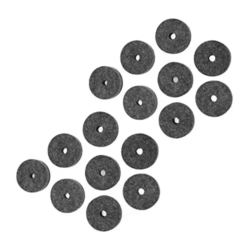 Produktbild: 20-teiliges Becken-Ersatzzubehör, 4 Kunststoff-Beckenhüllen und 16 Filz-Unterlegscheiben für die Meisten Drum-Kits(Grau) Leistungsfähiges Zubehör
