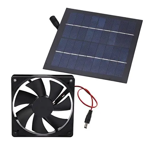 Produktbild: 20W Solarventilator Monokristalline Solarzellen Mini-Abluftventilator IP65 Wasserdichter Tragbarer Ventilator Haushalts-Solarventilator für Küchen Gewächshäuser Haustierhäuser