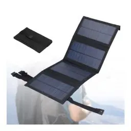 Produktbild: 20W Tragbares Solarpanel, Faltbares USB-Solarpanel-Ladegerät, IP65 Wasserdicht, USB5V-Ausgang, Entfaltete 480x185mm-Sonnenkollektoren für Telefon, Laptop, Tablet Usw.(Schwarz)