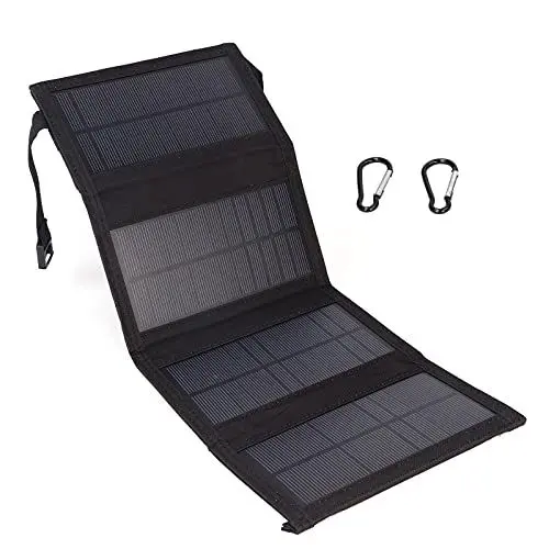 Produktbild: 20W USB-Solarpanel, Faltbares Tragbares Polykristallines Solarzellen-Ladegerät für Handy, Tablet, Wasserdichtes, Leichtes Solarladegerät für Camping, Wandern, Klettern, Outdoor