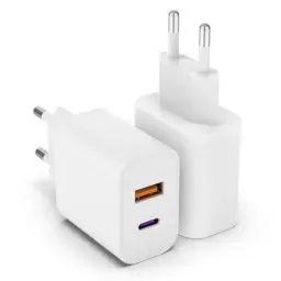 Produktbild: 20W USB C Adapter, 2er Pack iPhone ladegerät für iPhone 16 15 14 Plus Pro Max 13 12 11 SE, USB A+C PD 3.0 iPhone schnellladegerät, Ladestecker Power Adapter USB stecker Netzteil(Ohne Ladekabel)