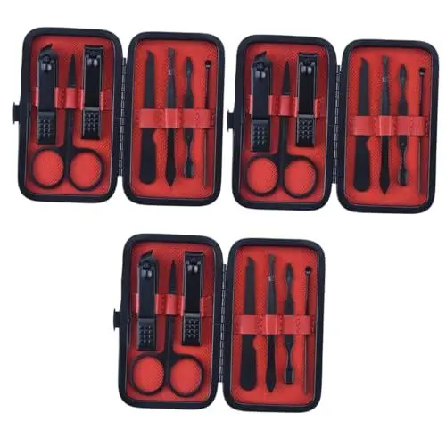Produktbild: 21 Stk Nagelschere Pediküre-Set Reise-Nagelset Wimpernschere Maniküre-Kit schwarze Schere Reisescherenpflegekoffer Nagelschneider Wimpern-Kit Trimmer Nail-Art-Kit Nagelpflegeset minkissy