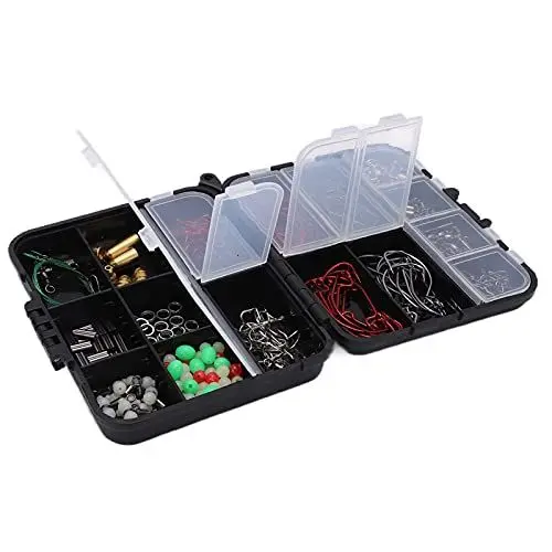 Produktbild: plplaaoo 212-teiliges Angelzubehör-Set, multifunktionales Köder-Angelset mit drehbarer Kurbelhaken-Aufbewahrungsbox, Angelköder-Kit, Angelausrüstung, Angelausrüstung, Angelzubehör-Set Angelzubehör