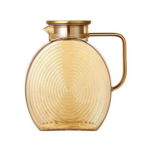 Produktbild: 2.2 Liter 74 Unzen Glaskaraffe Karaffe Glaskanne Wasserkaraffe mit Deckel Glas Wasserkrug Glaskrug