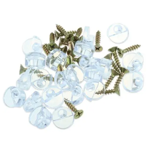 Produktbild: 22 Stück Glashalter Clips, Kunststoff Transparent mit Schrauben, Kit Spiegelhalter 4 mm, für Badezimmer, Fensterglas