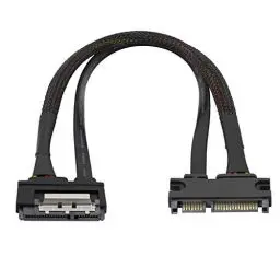 Produktbild: 22 pin SATA Extension Cable,Gelrhonr 7+15 Sata Male to Female DATA and Power Combo Extension Cable with Locking Latch,for HDD,SSD,Optical Drives,PCI Cards-0.3M(6Gbps/s)