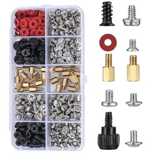 Produktbild: 228 Stück PC Schrauben Set, PC Motherboard Computerschrauben Abstandshalter Kit, SSD Schraubenset, Ersatzschrauben für Festplattenlüfter, Gehäuse, SSD, CD-ROM, Computer