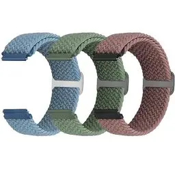 Produktbild: 22mm Geflochtenes Armband Kompatibel mit Samsung Galaxy Watch 345 mm/Galaxy Watch 46mm/Gear S3 Frontier/Classic/Garmin Venu 3/Venu 2/Vivoactive 4/Fossil Gen 6 44mm Uhrenarmband für Damen Herren