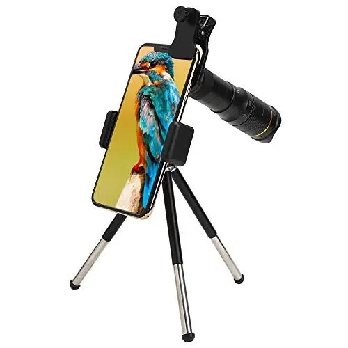 Produktbild: 22X Phone Monocular Telescope BAK4 Prize HD Optik Zoom Teleskop 22X High Definition Teleobjektiv mit Stativ für Wanderjagd Camping Vogelbeobachtung