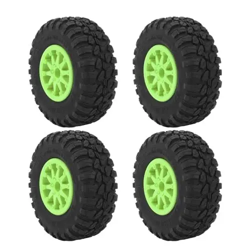 Produktbild: 2,2-Zoll-RC-Car-Nabenräder, Starker Grip, 2,2-Zoll-RC-Crawler-Nabenreifen, Hohe Abriebfestigkeit, 4-teiliger Ersatz, Universell für RC-Car-Zubehör (Green)