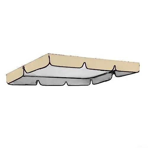 Produktbild: 2/3 Sitzer Gartenschaukel Stuhlabdeckung Ersatzüberdachung Outdoor Terrasse Schaukel Baldachin Ersatz Beige