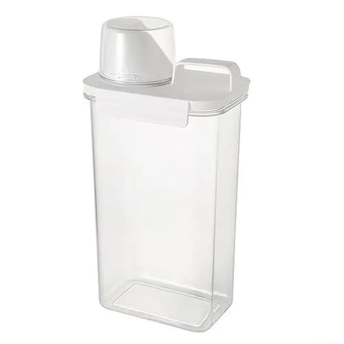 Produktbild: 2300ML Luftdichter Waschmittelspender Mit Messbecher, Mehrzweck-Waschpulverspender Waschpulver Dose Waschpulver-BehäLter Aufbewahrungseimer Waschmittelbox, Leere Flaschen FüR WeichspüLer (2300ml)