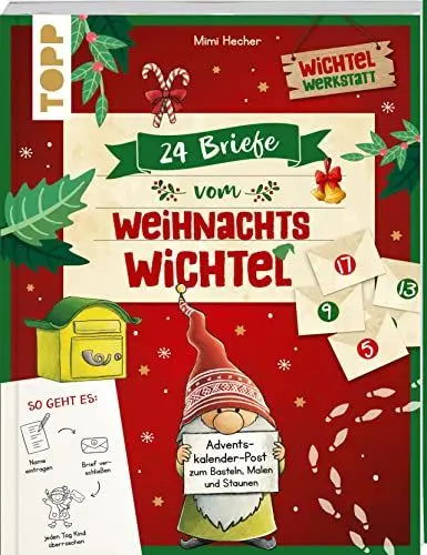 Produktbild: 24 Briefe vom Weihnachtswichtel Adventskalenderbuch: Adventskalender mit 24 personalisierbaren Verbastel-Briefen