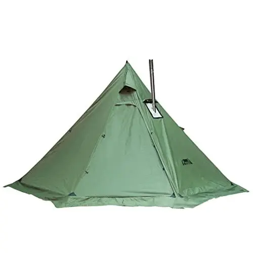 Produktbild: 2~4 Personen Leichtes Tipi Heißes Zelt, für Zeltofen Holzofen Campingkocher Outdoor Ofen Holz, Pyramiden, mit feuerhemmendem Jack für die Jagd Backpacking Camping Wandern (T2)