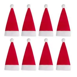Produktbild: 24 STÜCKE Weihnachten Winebottle Cap Tasche Besteck Veranstalter Tasche Gabeln Abdeckungen Tasche Weihnachtsschmuck Mini Weihnachtsmütze Weihnachtsdekor