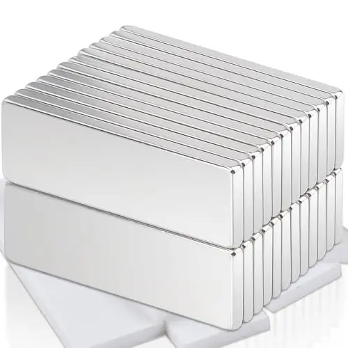 Produktbild: 24 Stück Magnete Stark, 30x10x2 mm Neodym Magnete Extra Stark, Magneten für Magnettafel, Starker Magnet Rechteckig für Küchenschrank, Whiteboard Magnet Magnetplatten mit Selbstklebender Rückseite