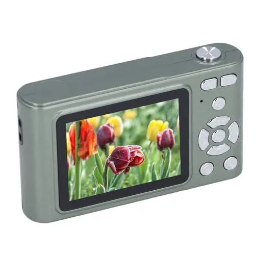 Produktbild: 2,4 Zoll Digitalkamera, 4K HD 16X Zoom 48MP Tragbare CCD Kamera mit LED Taschenlampe, Autofokus Kamera für Fotografie. (Green)