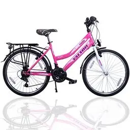 Produktbild: 24 Zoll Mädchenfahrrad 21-Gang Shimano Schaltung mit Beleuchtung nach STVO Rosa Doppelrahmen