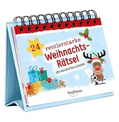 Produktbild: 24 rentierstarke Weihnachtsrätsel. Ein Adventskalender (Adventskalender für Erwachsene: Aufstell-Buch mit Rätseln, Band 2)