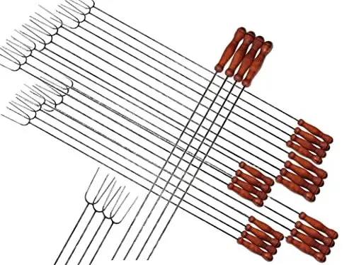 Produktbild: 24 x 1 METER 100 cm lange Grillspieße für Picknickset Picknick-Grill Campingkocher & Campinggrills Grill Grillspieß Wurstspiesse Kugelgrill Feuerschale (Achtung kein Teleskop, sondern feste (stabile