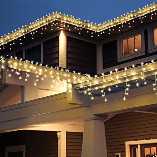 Produktbild: (240 LED) Lichterkette, 9M 8 Modi Lichterkette Außen Strom Weihnachtsbeleuchtung Wasserdicht Außen/Innen LED Lichterkette mit Memory-Funktion für Garten Balkon Weihnachtsbeleuchtung Außen, Warmweiß
