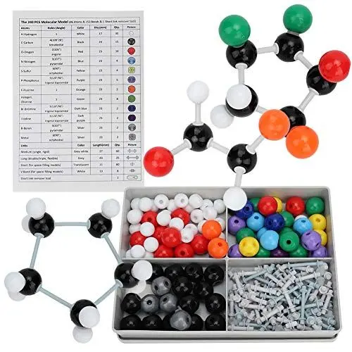 Produktbild: 240 Stücke Atom Link Modell Chemie Electron Orbit Structure Set, Molekülbaukasten Chemie für anorganische und organische Strukturen für Lehramtsstudenten