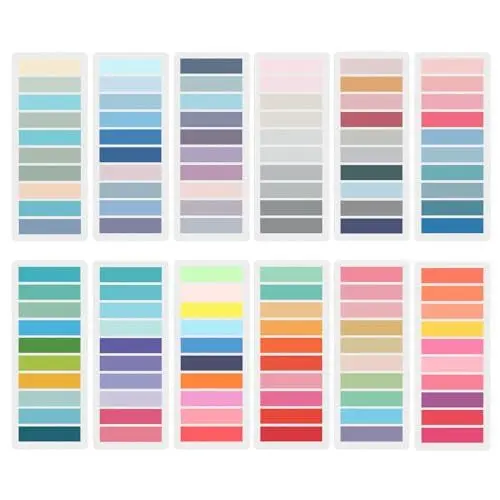 Produktbild: 2400 Stück Haftnotizen Haftstreifen Klebezettel Heftstreifen Sticky Notes Transparente Haftnotizen Textmarker Pastell Book Tabs Aesthetic Stuff Page Marker Pastell Notizzettel