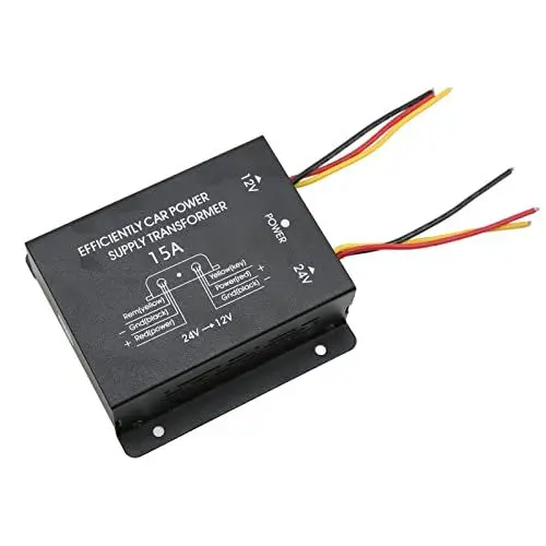 Produktbild: 24V zu 12V Konverter, professioneller Kurzschlussschutz Umwelt DC24V zu 12V Autospannungsreduzierer für Busse(15A)
