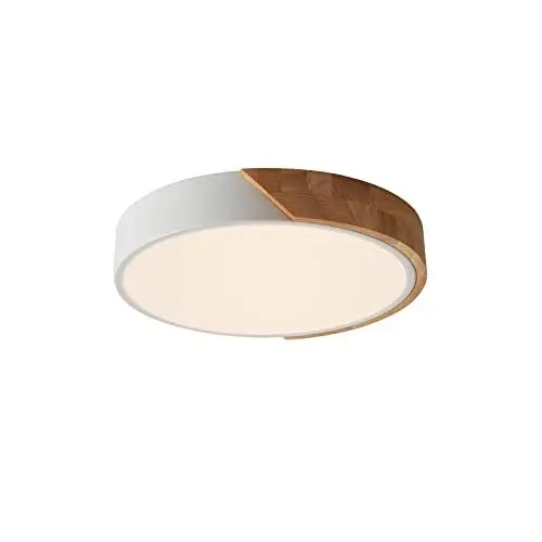 Produktbild: LuFun 24W Moderne Holzdeckenleuchte, LED-Deckenleuchten, runde Deckeneinbauleuchte für Wohnzimmer Küche Esszimmer Flur Büro, Ø30cm * 5cm, 4000K Natürliches Licht