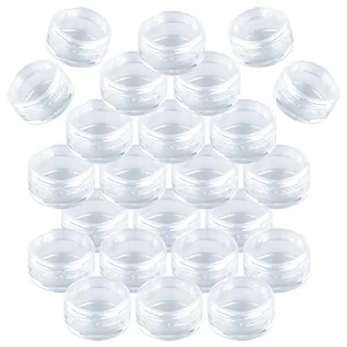 Produktbild: 25 Stück Döschen Plastik Leer Transparente Reise Cremedose,Leerdose Schraubverschluss Kosmetikbehälter,Flaschen Jar für Lippenbalsam,Lotion,Creme,Nailart Perlen,Strasssteine,Pigmente