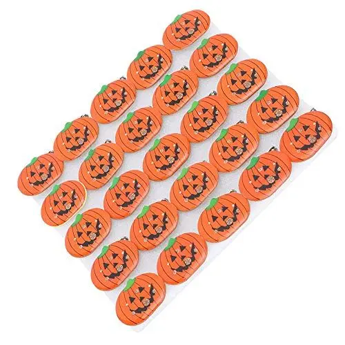 Produktbild: 25 Stück Halloween-LED-Broschen Leuchten Halloween-Party-Dekoration, Kürbis, Blinkende Anstecknadeln, Knöpfe, Leuchtende Abzeichen-Brosche, Halloween-Partyzubehör