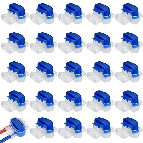 Produktbild: 25 Stück Mähroboter Kabelverbinder, Rasenroboter Kabelverbinder, Rasenmäher Automower Kabel Verbinder, 314 Wasserdicht Kabelklemme für Begrenzungskabel Reparaturset Verbindungsklemmen