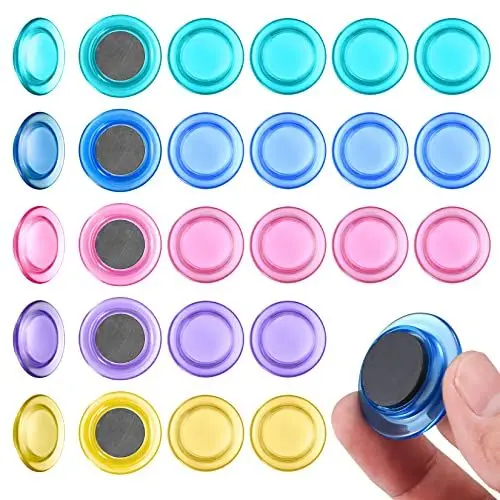 Produktbild: 25 Stück Magnete Bunt, Magnet Kunststoffmagnet, Farben Kühlschrankmagnete, Whiteboard Magnete, Magnete für Magnettafel Kühlschrank Fotos Magnetstreifen Fotoseil Magnetwand