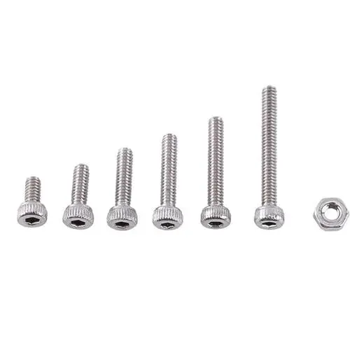 Produktbild: 250 Stücke M2 Schrauben Set, Vollgewinde Schrauben M2, Senkkopfschrauben mit Sechskantmuttern Sortiment A2 Edelstahl 4mm Bis 16mm Lnge für Haushaltsgerten (C: Flachkopf)