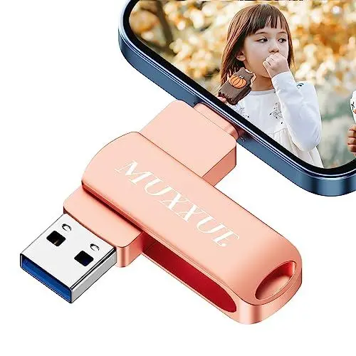 Produktbild: 256GB 3-in-1 USB Stick für i phone Speicherstick, MUXXUE i phone USB Stick, USB Stick i phone, i Pad, Mac, Android, PC mit iOS, USB, Typ C, Kopieren Sie Fotos und Videos, ohne eine App herunterzuladen