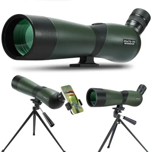 Produktbild: 25-75×70 Spektiv, Jagd Spektiv für das Schießen Ziele, Teleskope-Wasserdichtes Zielfernrohr mit BAK4 Prisma Stativ Telefon Adapter Tragetasche, für Zielschießen Vogelbeobachtung Jagd Wildtiere