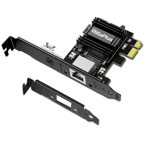 Produktbild: 2.5Gb PCIe Netzwerkkarte, GiGaPlus 2500Mbps Ethernet Interface Adapter, mit Realtek RTL8125B, Wake on LAN, 2.5G NIC kompatibel mit Windows/Linux/MAC OS