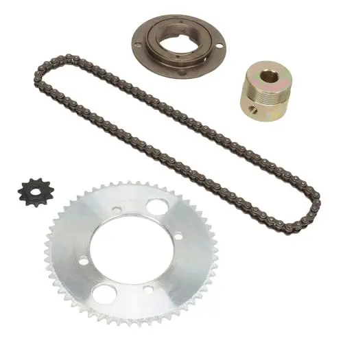 Produktbild: 25H 82 Glieder Kettensatz Stahl 8D 11T Kettenrad Vorne 55T 4-Loch-Kettenrad Hinten mit Freilauf und 13-mm-Anschluss für DIY-Fahrräder Mini-Motorräder