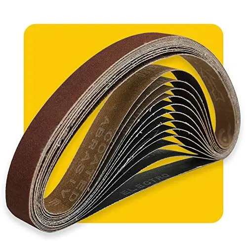 Produktbild: 25mm x 762mm Premium Schleifband-Set 12 Stück, Körnung 80/120/150, für Bandschleifer