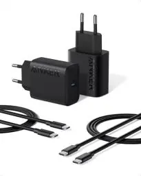 Produktbild: Anker 25 W USB-C-Ladegerät mit USB-C-Kabel, unterstützt PPS-Schnellladung für Samsung Galaxy S23 Ultra/S23+/S23/S22/S21/S20/Note 20 usw. (2 x 1,5 m Kabel im Lieferumfang enthalten)
