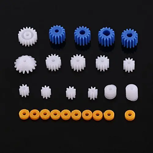 Produktbild: 26 Stücke Kunststoff Zahnrad Getriebe Spindel Schneckengetriebe Mini Getriebe 2 MM/2,3 MM/3 MM/3,17 MM/4 MM für Flugzeug Auto Modell DIY Roboter Getriebe Kit
