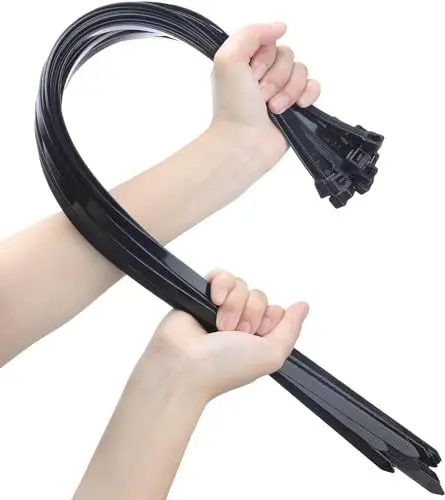 Produktbild: 26 Zoll große Kabelbinder 100 Stück, schwere Ausführung - maximale Belastung 200 lbs, Arbeitstemperatur 5 ℉ - 176 ℉ - langlebige verstellbare Nylon-Kabelbinder für den Innen- und Außenbereich