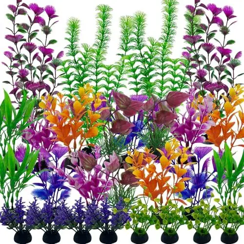 Produktbild: 27 Stück Plastikpflanzen Dekoration Fuer Aquarium PVC KüNstliche Aquarium Deko Bunt KüNstliche Wasserpflanzen Geeignet für die Dekoration Von Wassertanks zu Hause und Im Büro