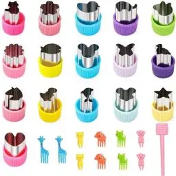Produktbild: 27 Stück Obst Gemüse Ausstechformen, Edelstahl Ausstecher Tiere Form Plätzchen Cookie Cutter Gemüseschneider Keks Schutzgriff