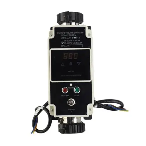 Produktbild: 2,7 bis 3,3 kW Poolheizung Elektrischer Schwimmbad Warmwasserbereiter Hot Tub Thermostat mit digitalem Display für -Spa -Badewanne 220 bis 240 V
