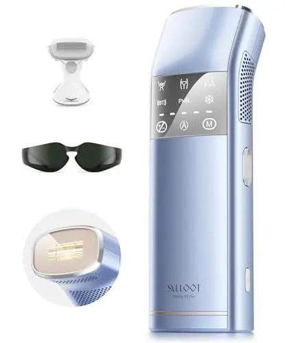Produktbild: 27J Vierfach-Impuls IPL Geräte Haarentfernung für Frauen, 2°C Saphir 16,6 cm² Eis-Kühlung, 100W Duale Lichter, Häarentfernung Laser Dauerhaft Epilierer mit PHR-Modus für Gesicht, Körper, Bikinizone
