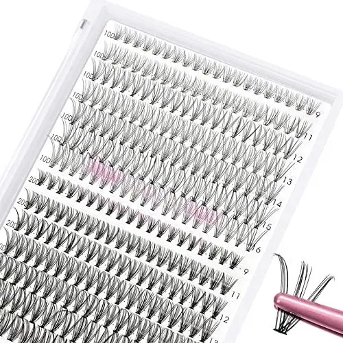 Produktbild: 280 Pcs Wimpern Einzeln DIY Einzelne Wimpern für Wimpernverlängerung Wimpernbüschel Cluster Individual Lashes 10+20-D-9-15mix