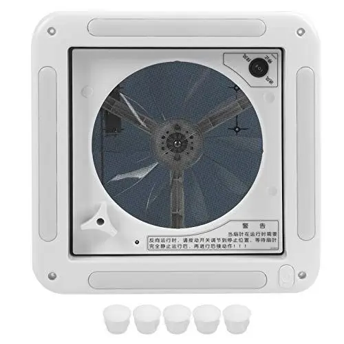 Produktbild: 280 X 280 Mm Dachlüfter 12 V Manuelle Steuerung Lüftungslüfter Decke 2-Wege-Luftbelüftung Abluftventilator mit LED-Licht für Wohnmobil Wohnwagen Bus