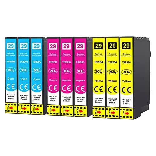 Produktbild: 29 XL Tintenpatrone Kompatibel für Epson 29XL für Epson Expression Home XP-235 XP-245 XP-247 XP-255 XP-257 XP-332 XP-335 XP-352 XP-342 XP-345 XP-455 (9er-Pack)